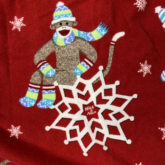 Nick & Nora Sz Medium Sock Monkey Sleep Shirt - Picture 8 of 9